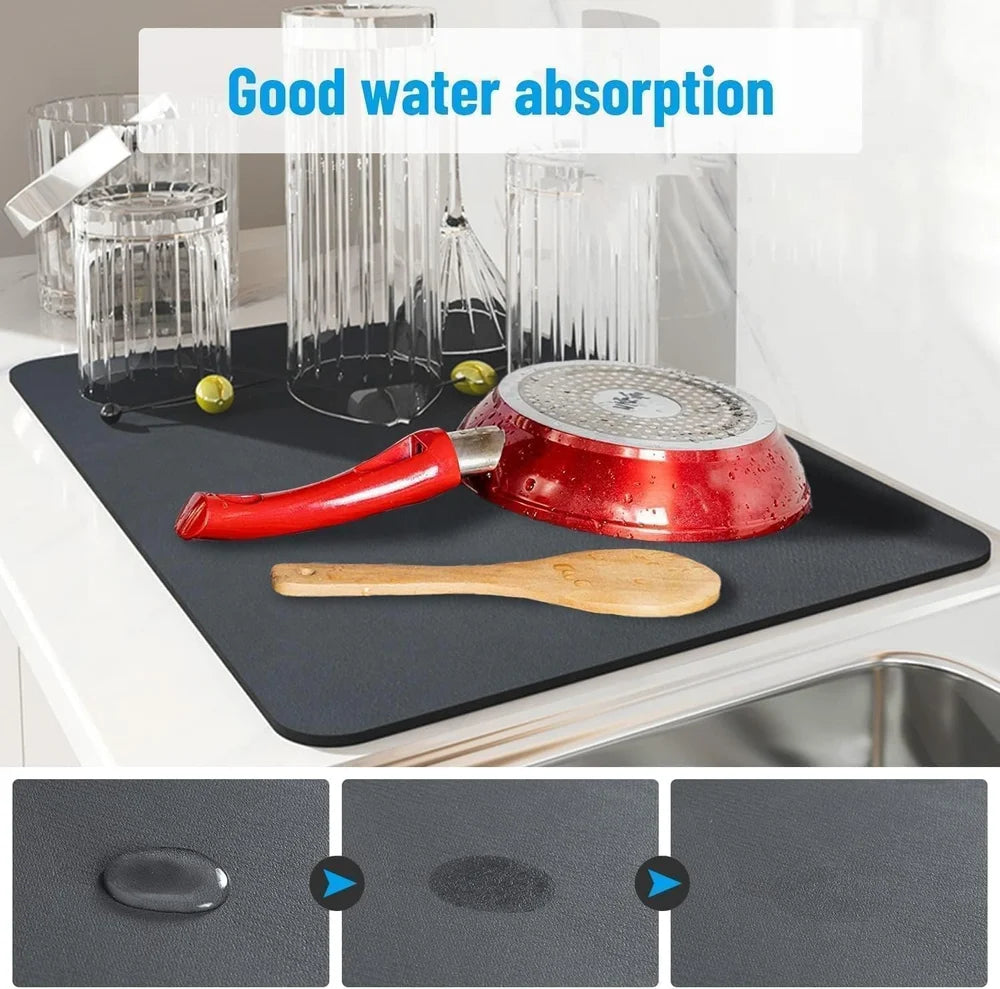 Drying Kitchen Mat - for Dishes, Utensils, Pots and Pans
