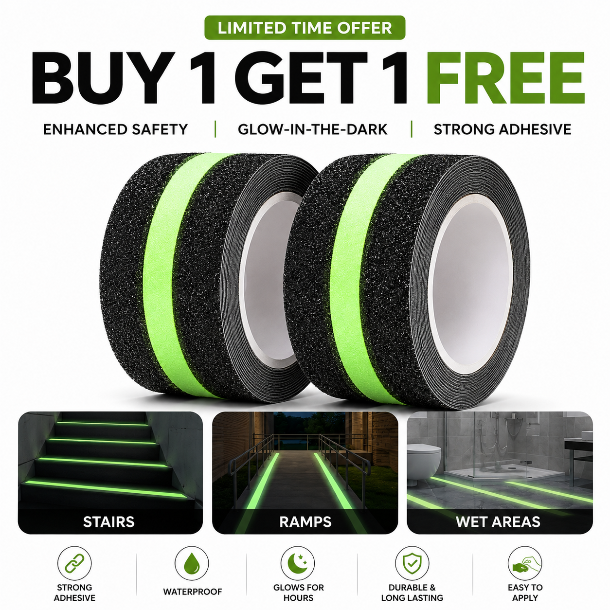 Anti Slip Safety Tape | Glows in the Dark