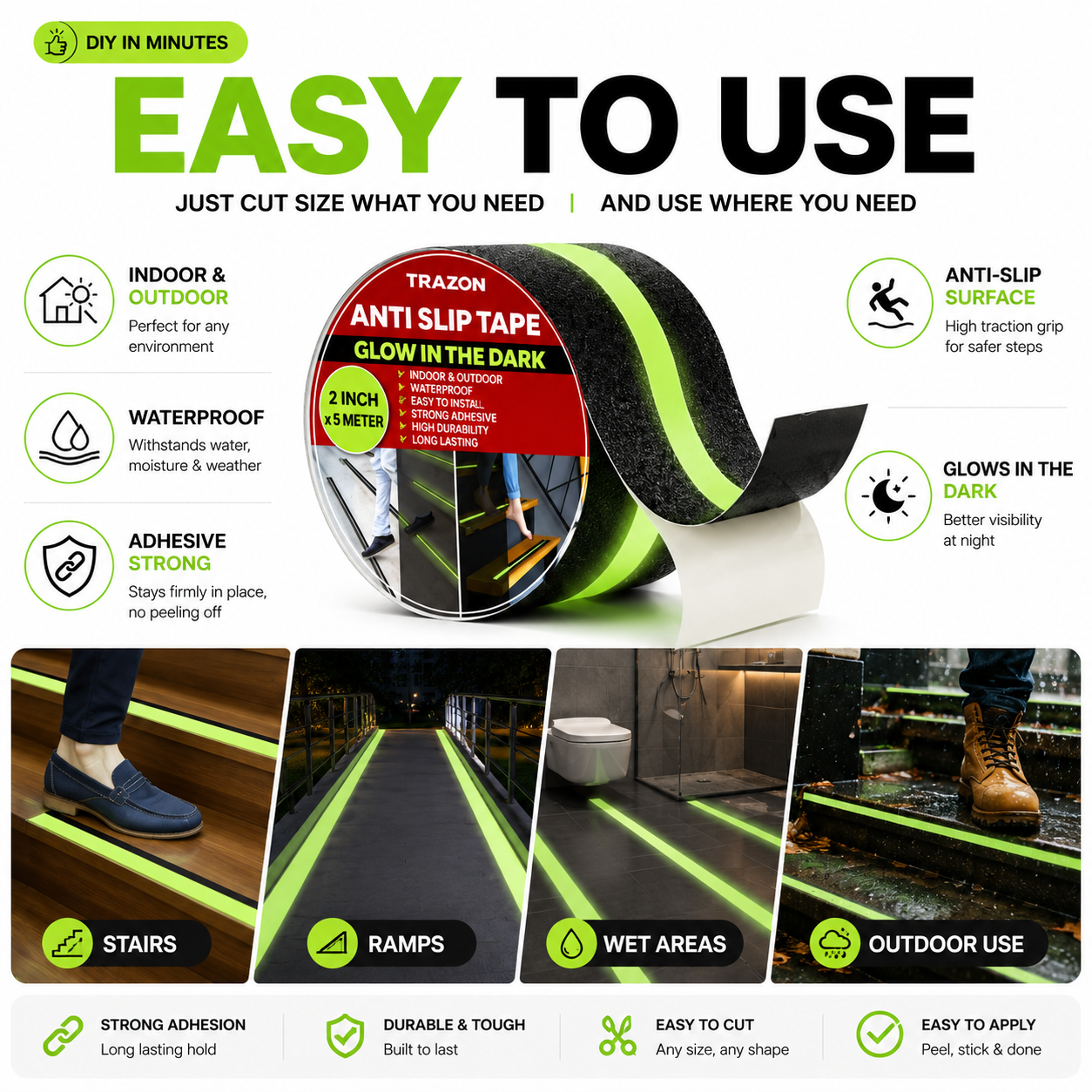 Anti Slip Safety Tape | Glows in the Dark