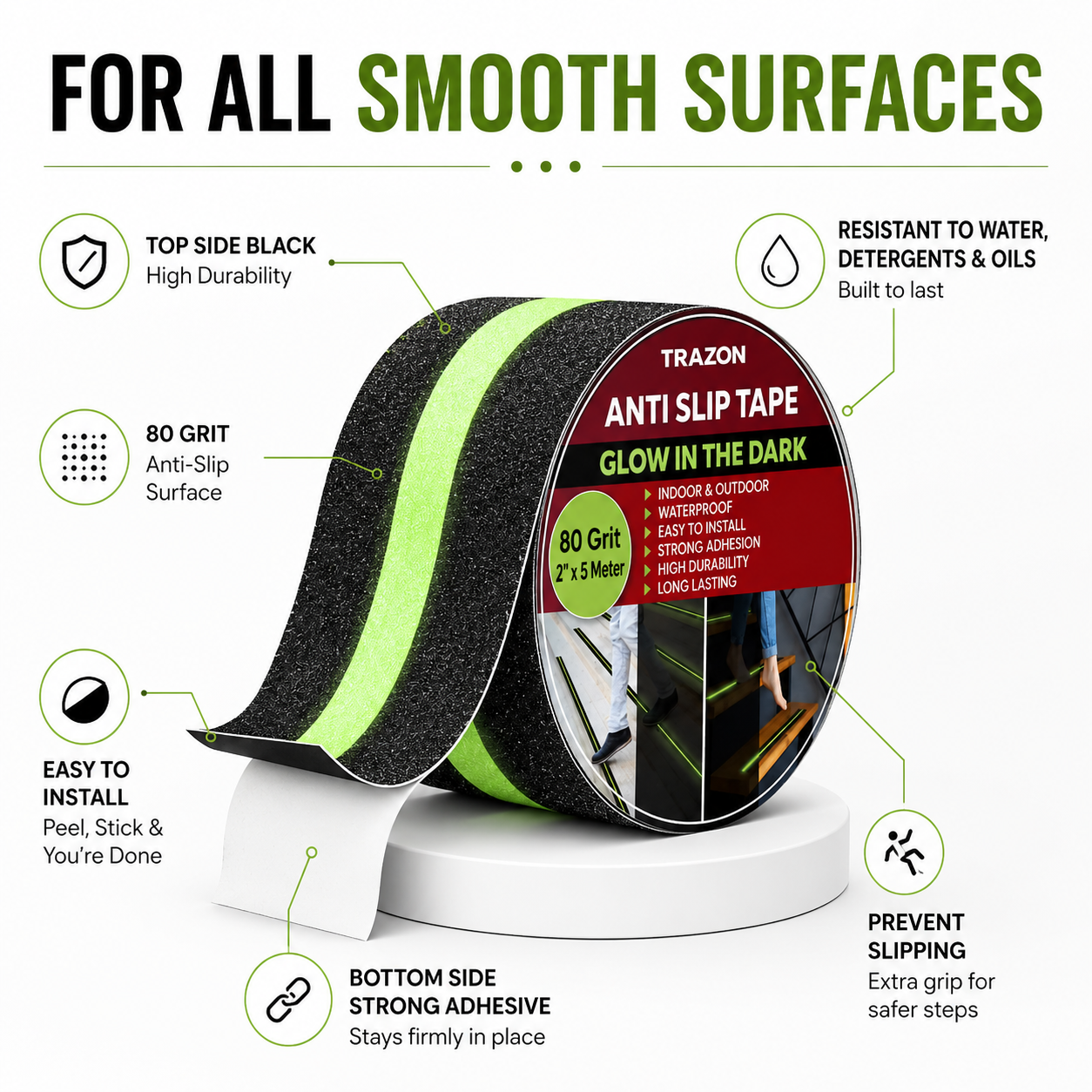 Anti Slip Safety Tape | Glows in the Dark