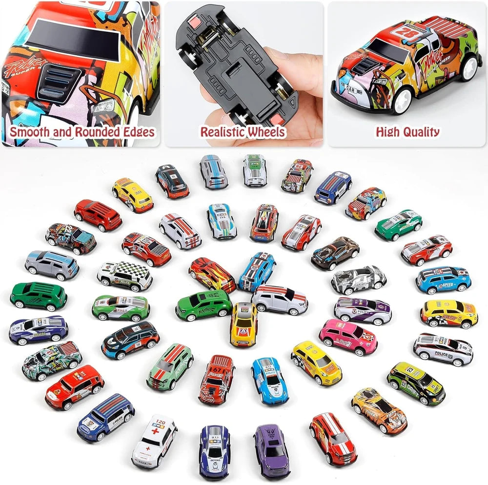 48 Piece Pull Back Car Set