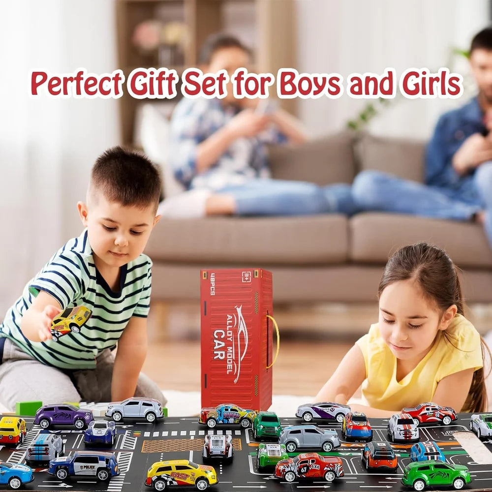 48 Piece Pull Back Car Set