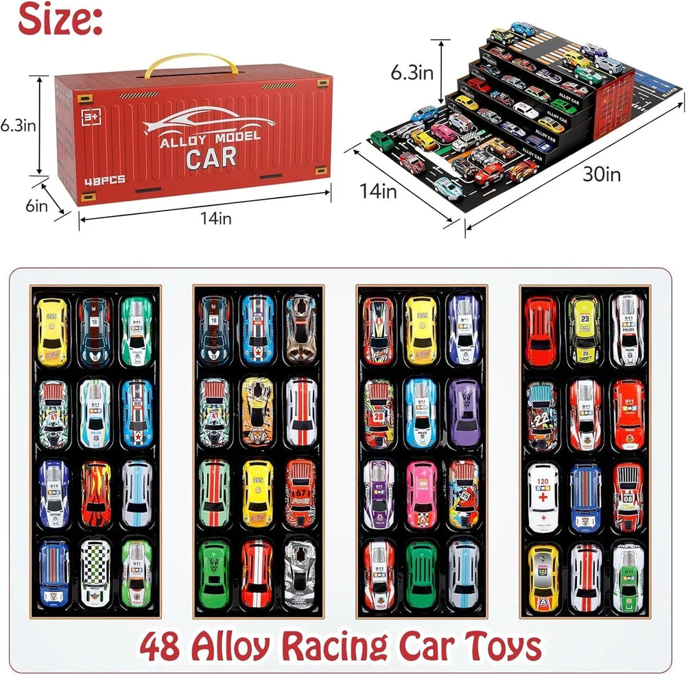 48 Piece Pull Back Car Set