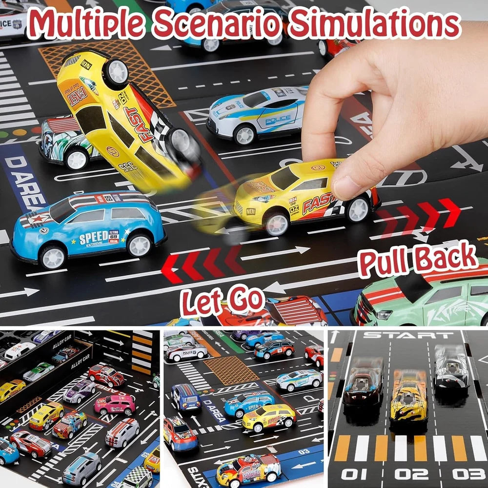 48 Piece Pull Back Car Set