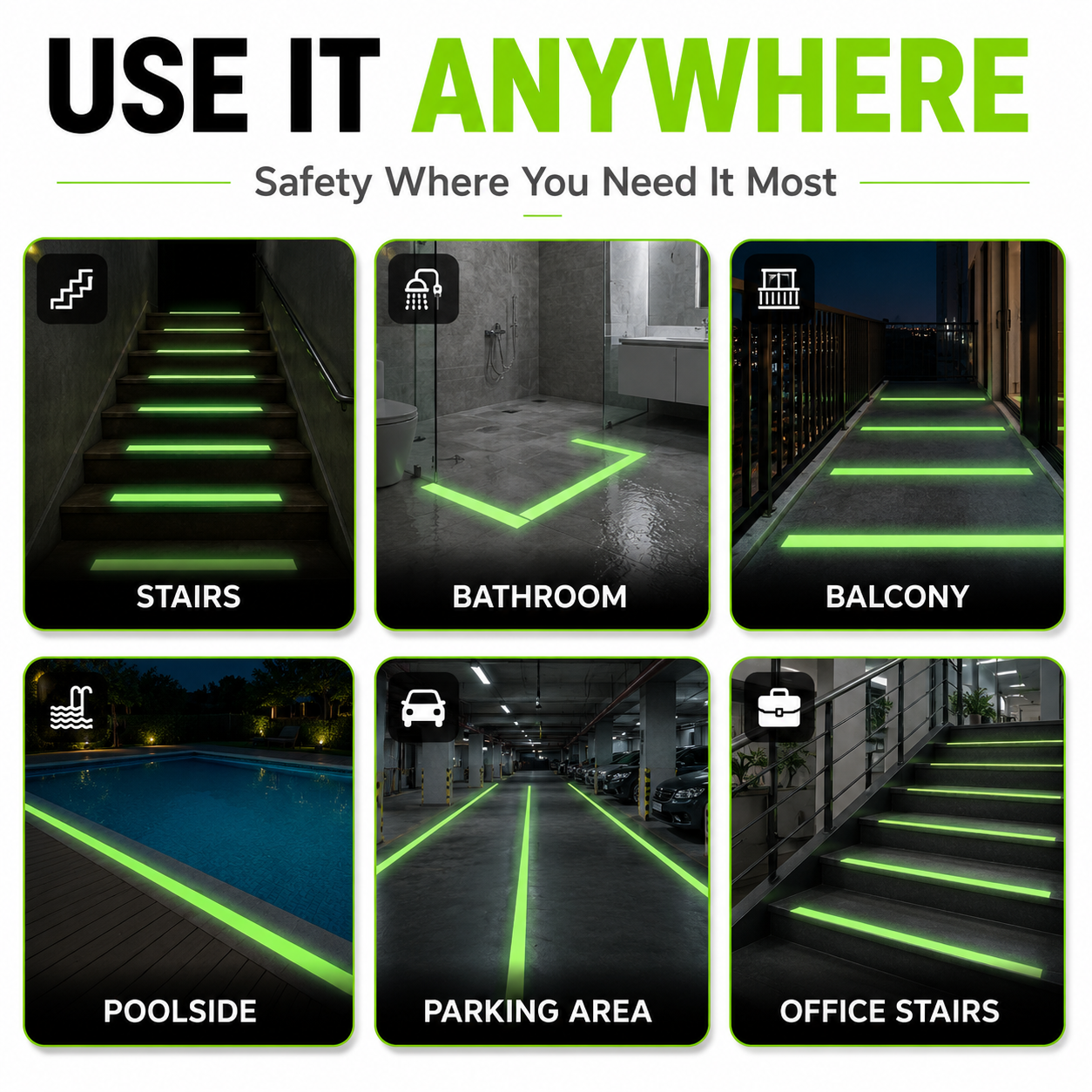 Anti Slip Safety Tape | Glows in the Dark