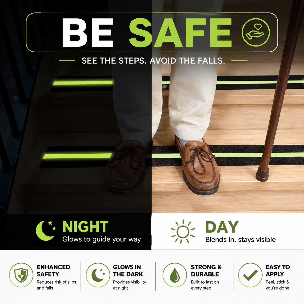Anti Slip Safety Tape | Glows in the Dark