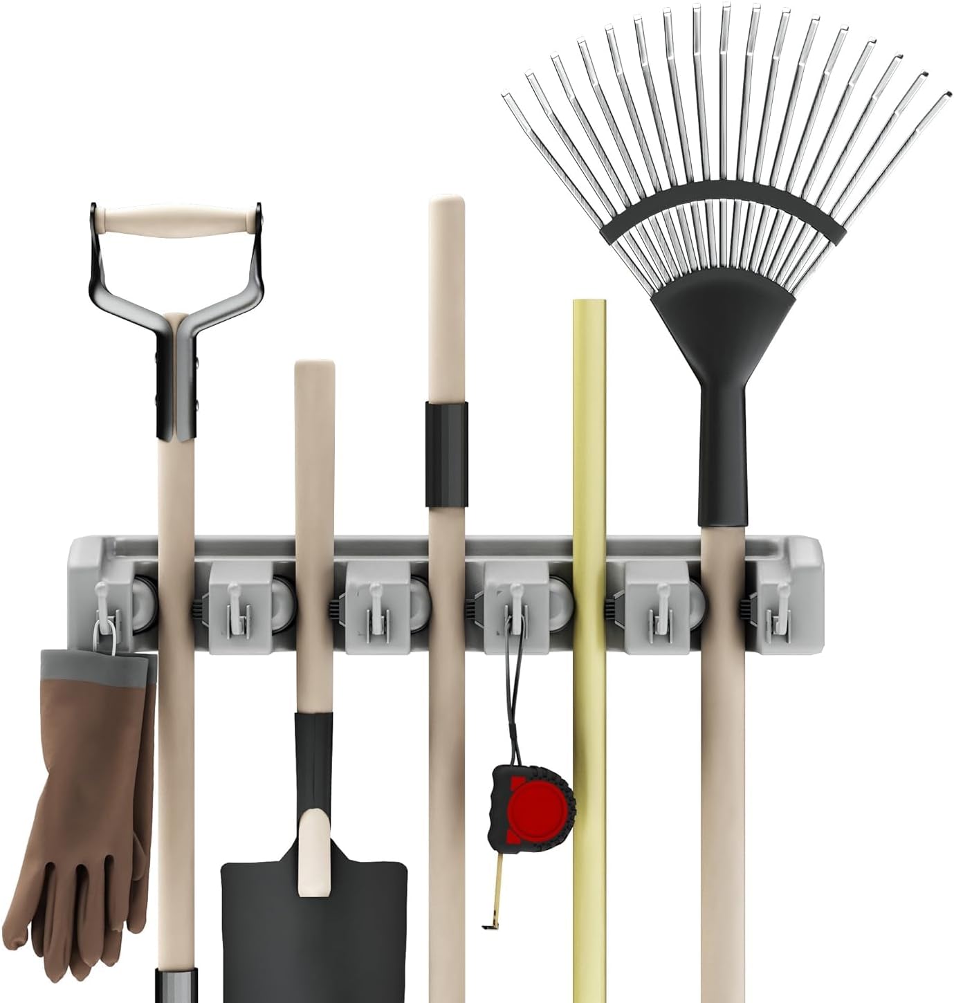 Wall Organizer with Adjustable Slots and Hooks