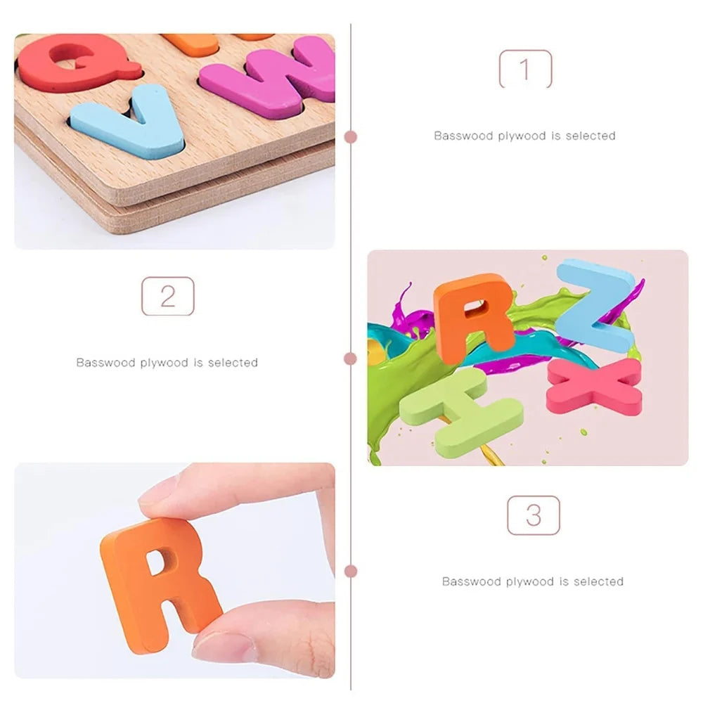 Wooden Alphabet Puzzle Board for Kids