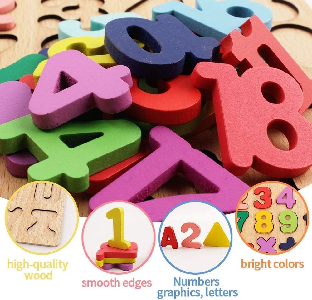 Wooden Number Puzzle for Children Counting Numbers