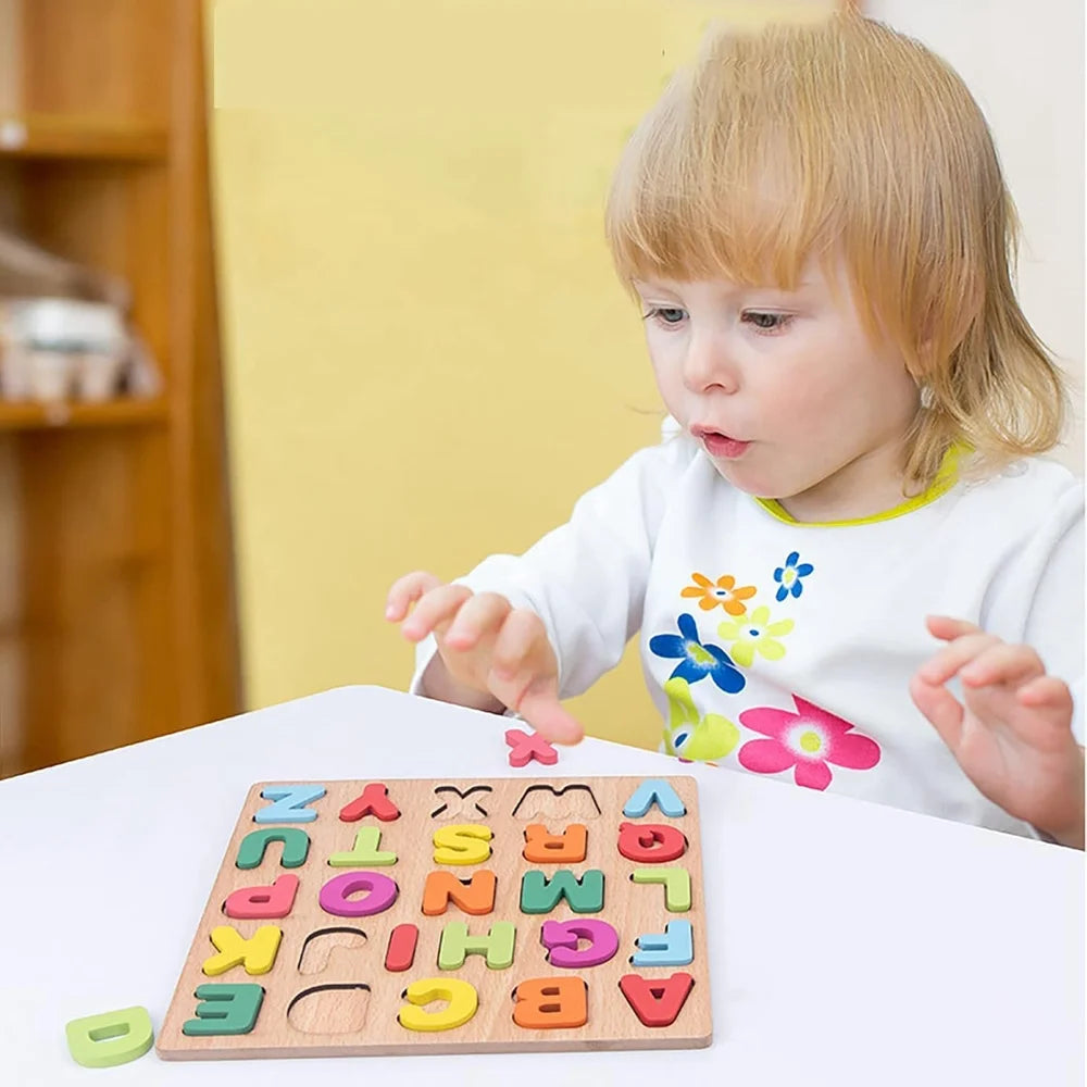 Wooden Alphabet Puzzle Board for Kids