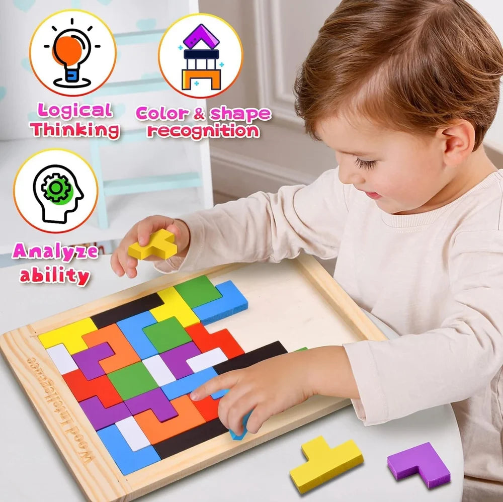 40-Piece Wooden Block Puzzle