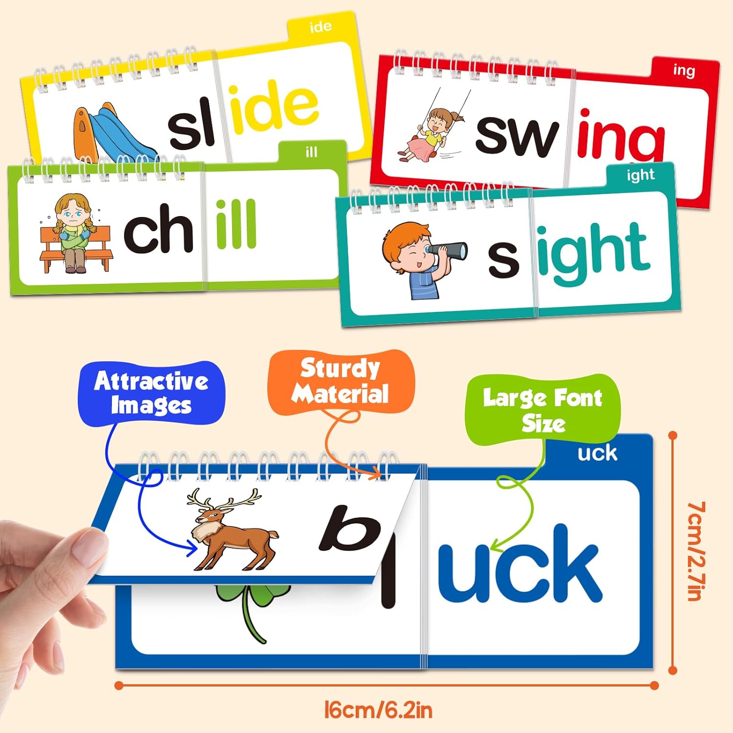 Phonics Word-Family Flip Books Early Learning for Kids