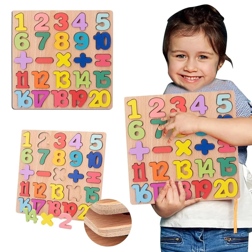 Wooden Number Puzzle for Children Counting Numbers