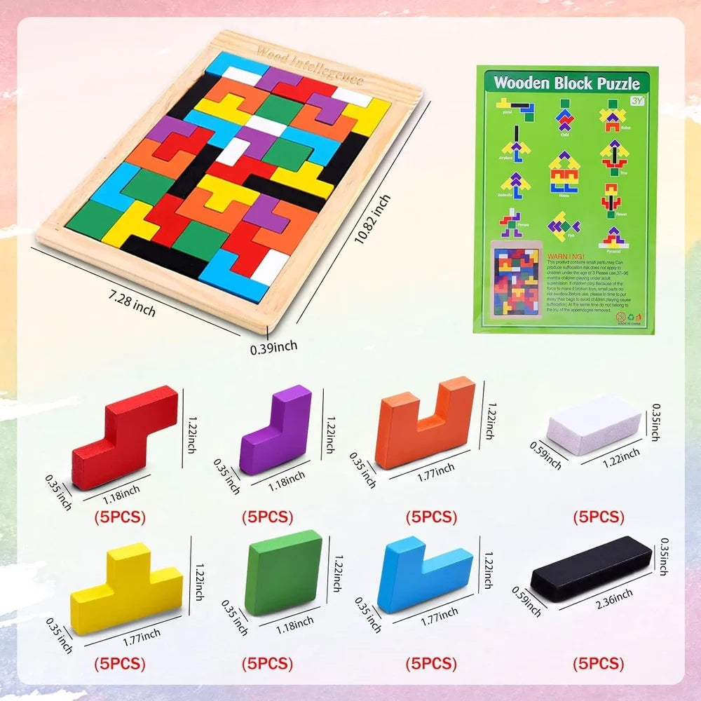 40-Piece Wooden Block Puzzle