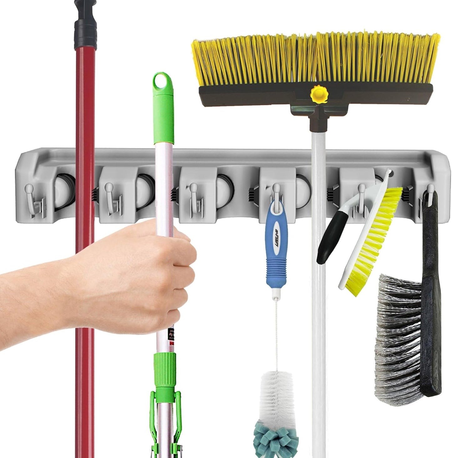 Wall Organizer with Adjustable Slots and Hooks