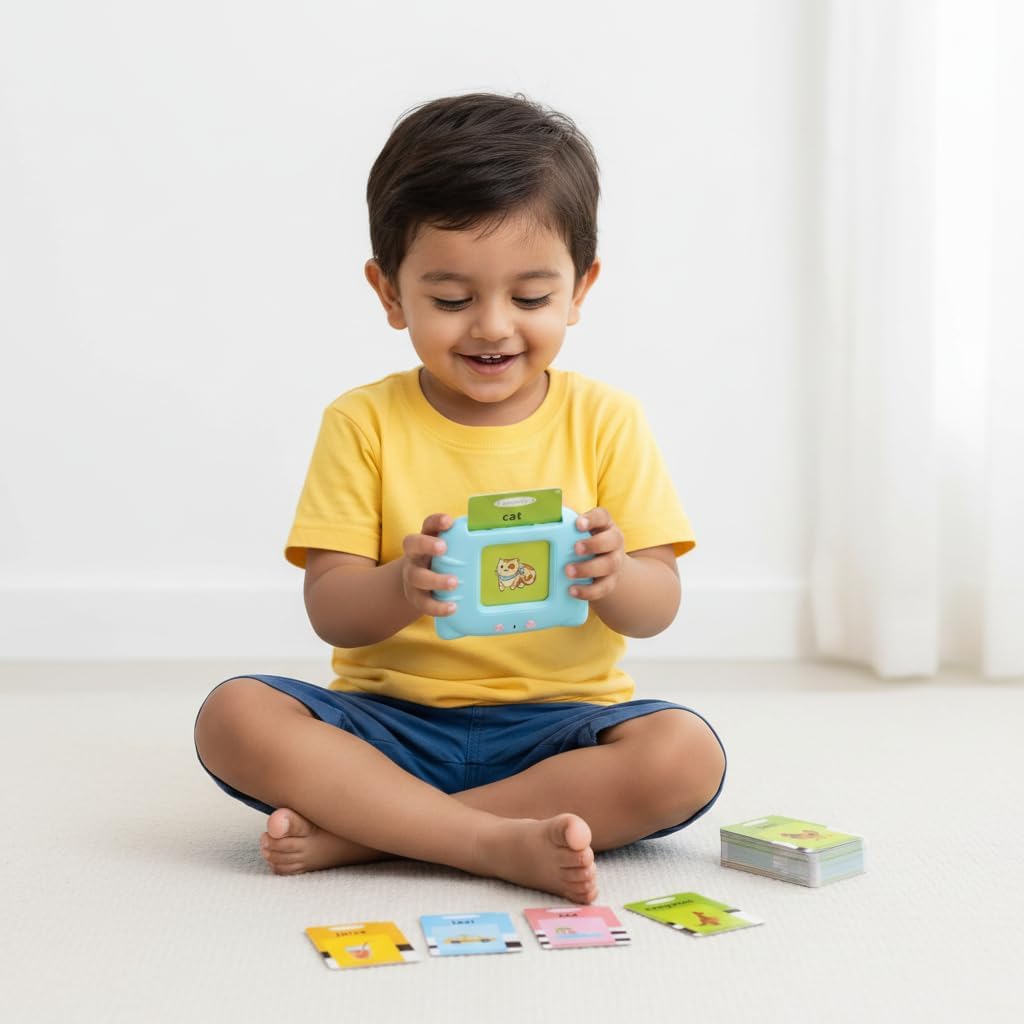 Rechargeable talking flash cards learning toy