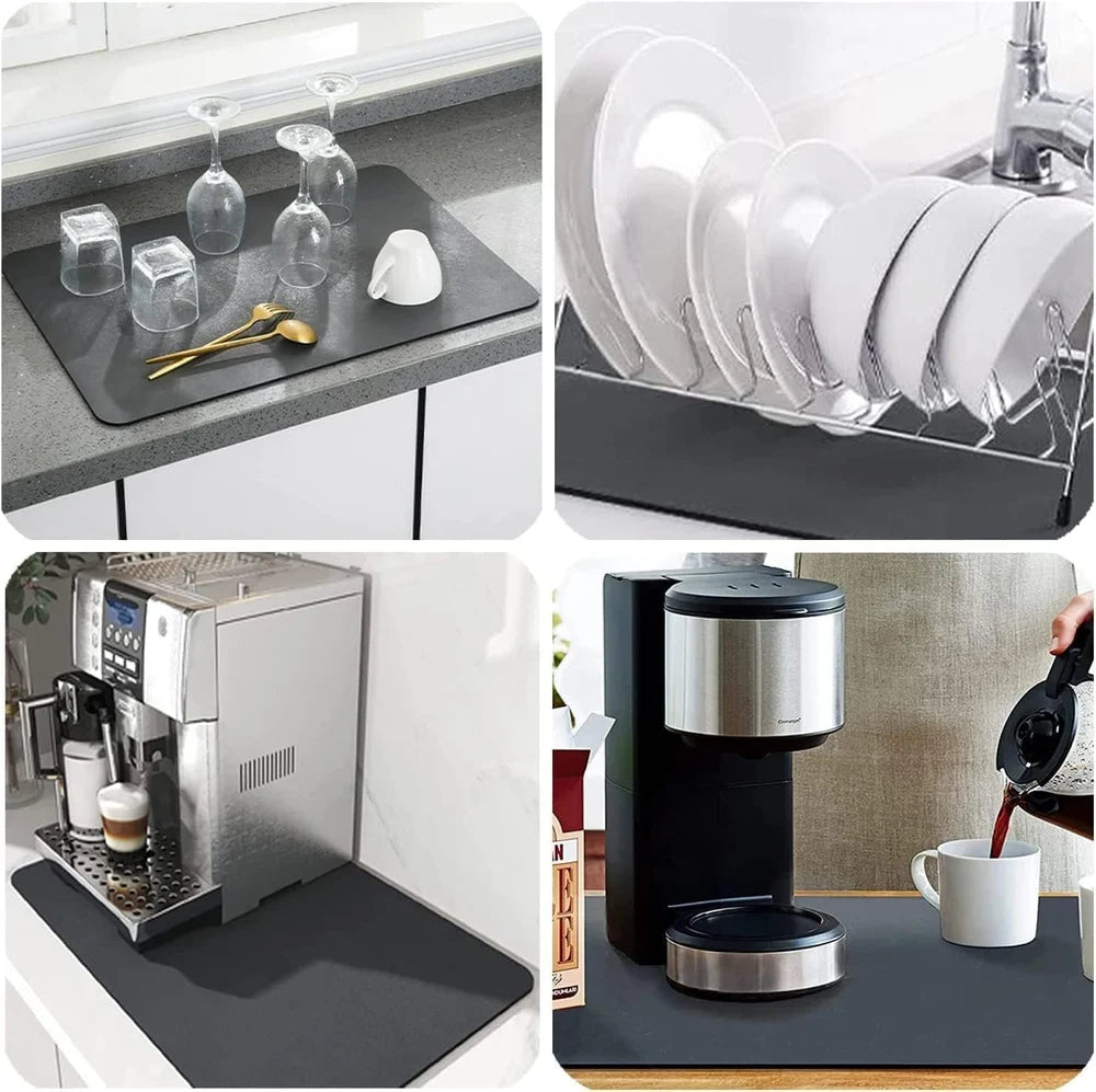 Drying Kitchen Mat - for Dishes, Utensils, Pots and Pans