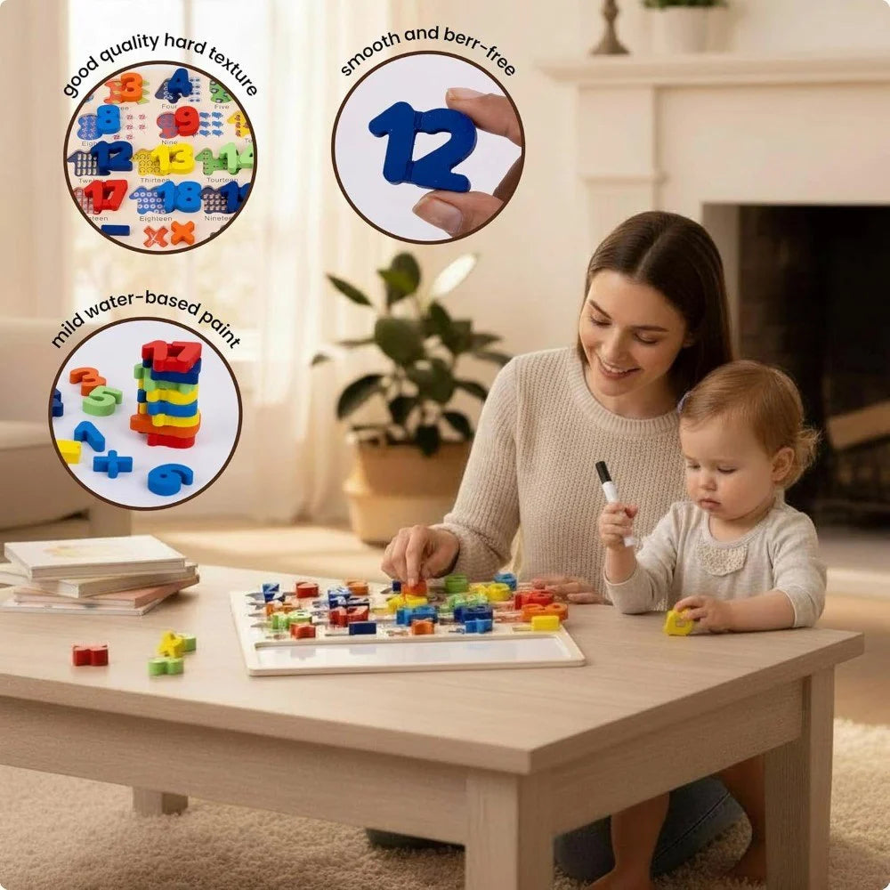 Interactive Wooden Number Learning Board