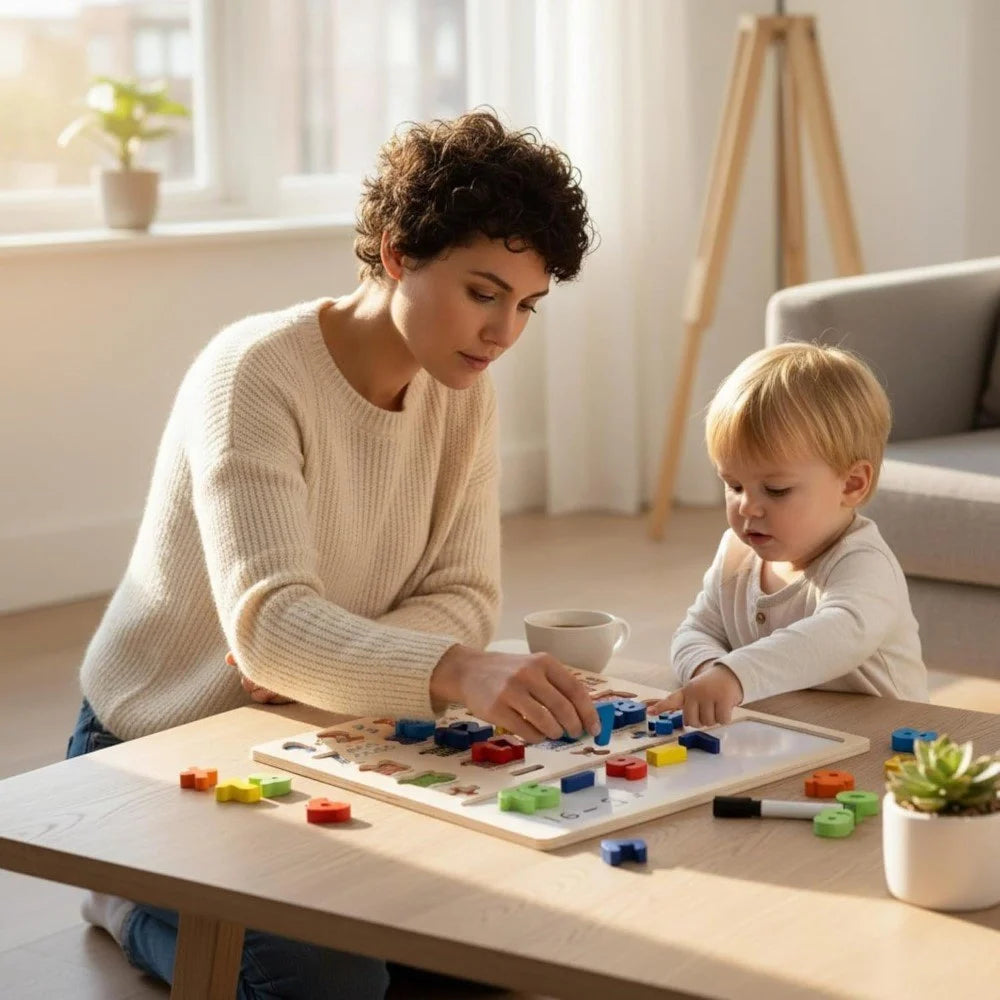 Interactive Wooden Number Learning Board