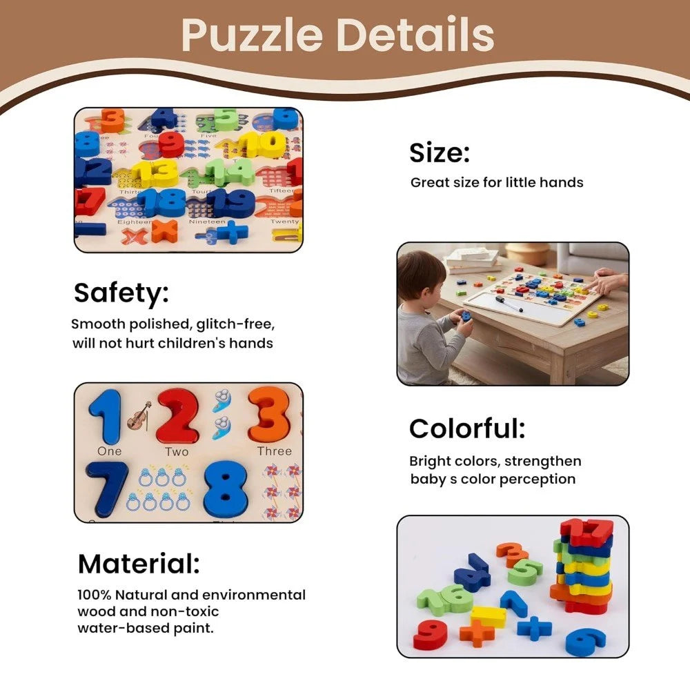 Interactive Wooden Number Learning Board