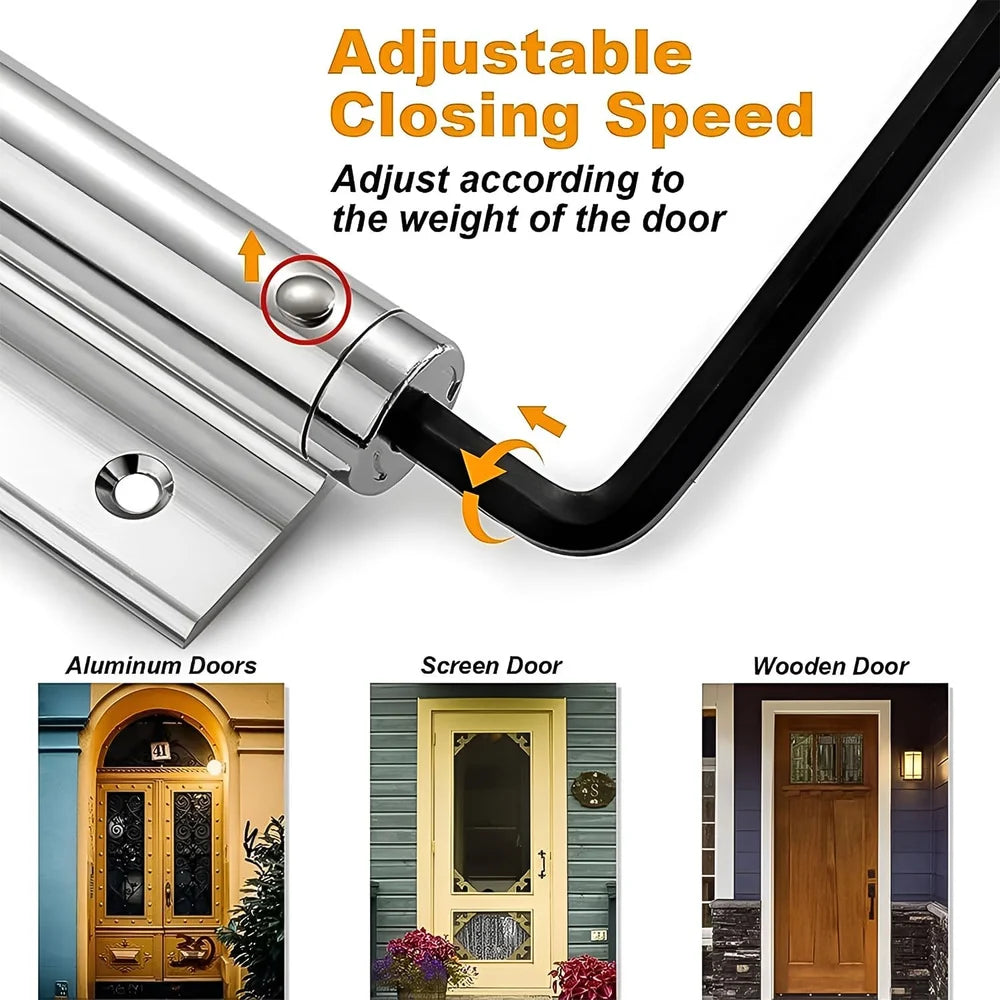 Stainless Steel Spring Operated Automatic Door Closer Hinge Lock