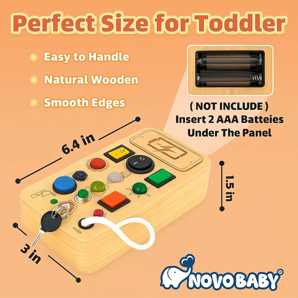 Wooden Montessori Busy Board Activity Toy for Toddlers Sensory Learning Board