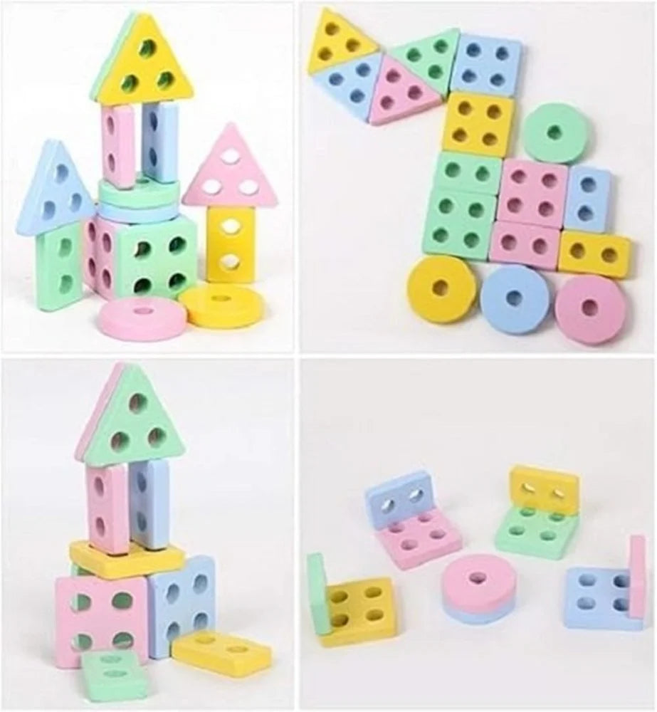 Wooden Shapes Board Blocks Sorting and Stacking Montessori Education Colour Recognition Toys